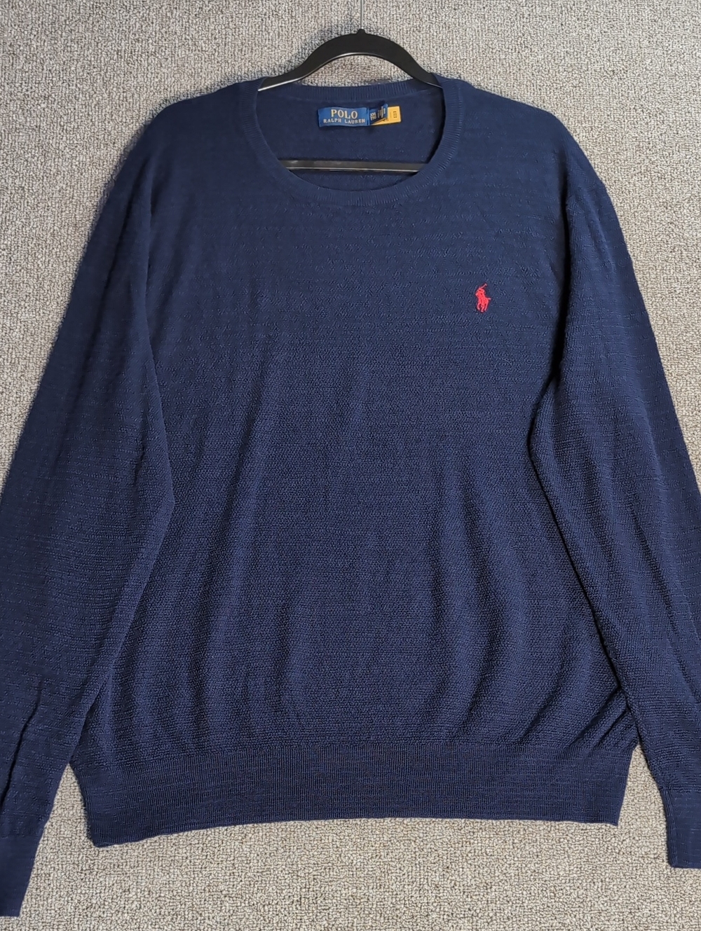 Polo Ralph Lauren Cotton-linen Crewneck Sweater Size XXL in Navy Blue